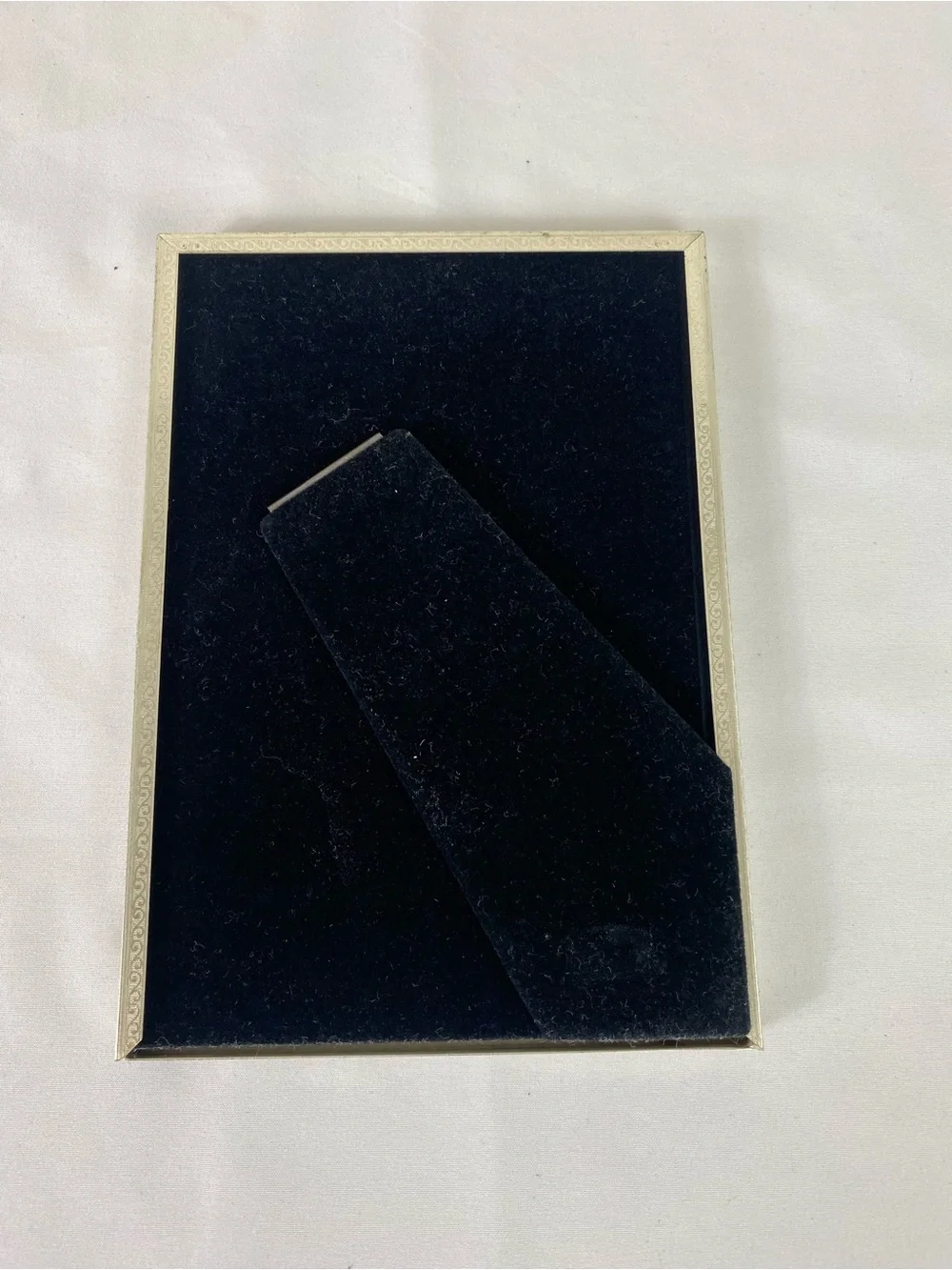 Vintage Silver picture frame leaf accent 4x6 Hollywood Regency